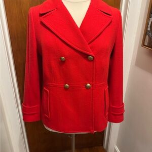 Talbots Vibrant Burnt Orange Pea Coat